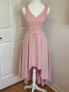 🤩Chelsea Blush Pink High Low V neck Gown - size S